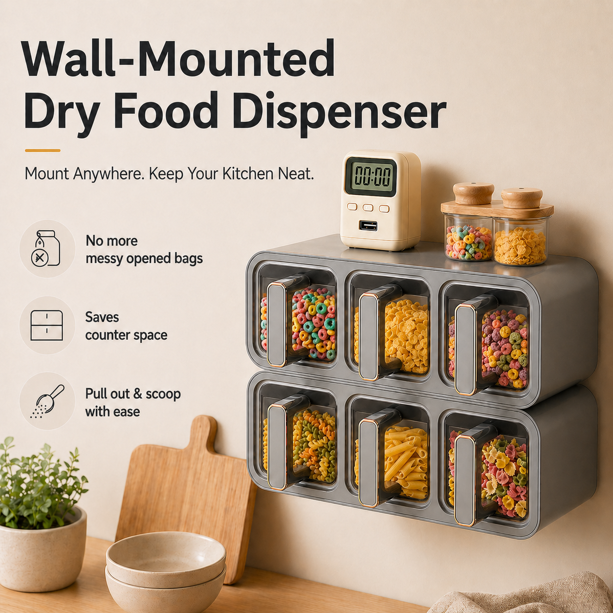 Limited Time Offer – Wall-Mounted Waterproof Food Storage Organizer